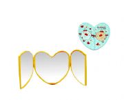 情侶豬心形三面鏡