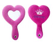 心形短毛絨手柄鏡