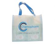 藍(lán)白80克無紡布廣告袋