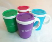 時尚塑料雙層杯