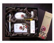 宮廷花鳥（紅牡丹）4件套